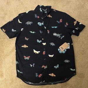 Vans Men's Black Butterfly Print Shirt